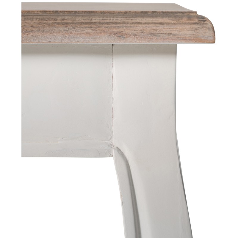 Tyylikäs kierrätetty jalava konsolipöytä kaarevilla jaloilla