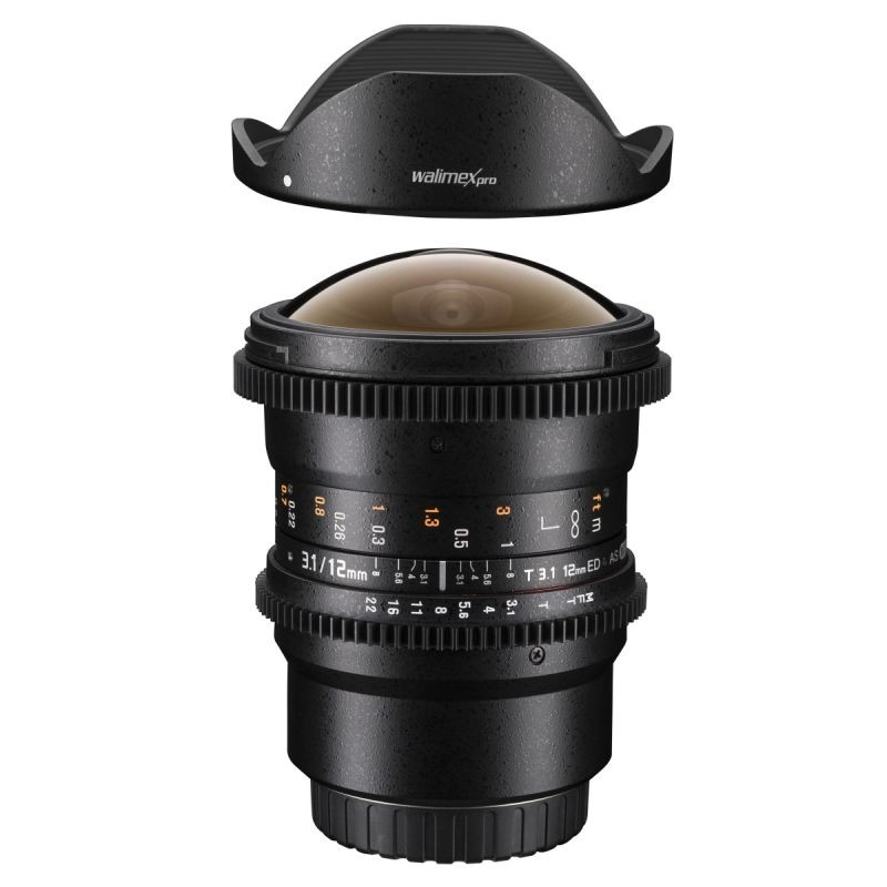 Walimex Pro 12 mm f/3,1 VDSLR kalansilmäobjektiivi Nikon F, musta