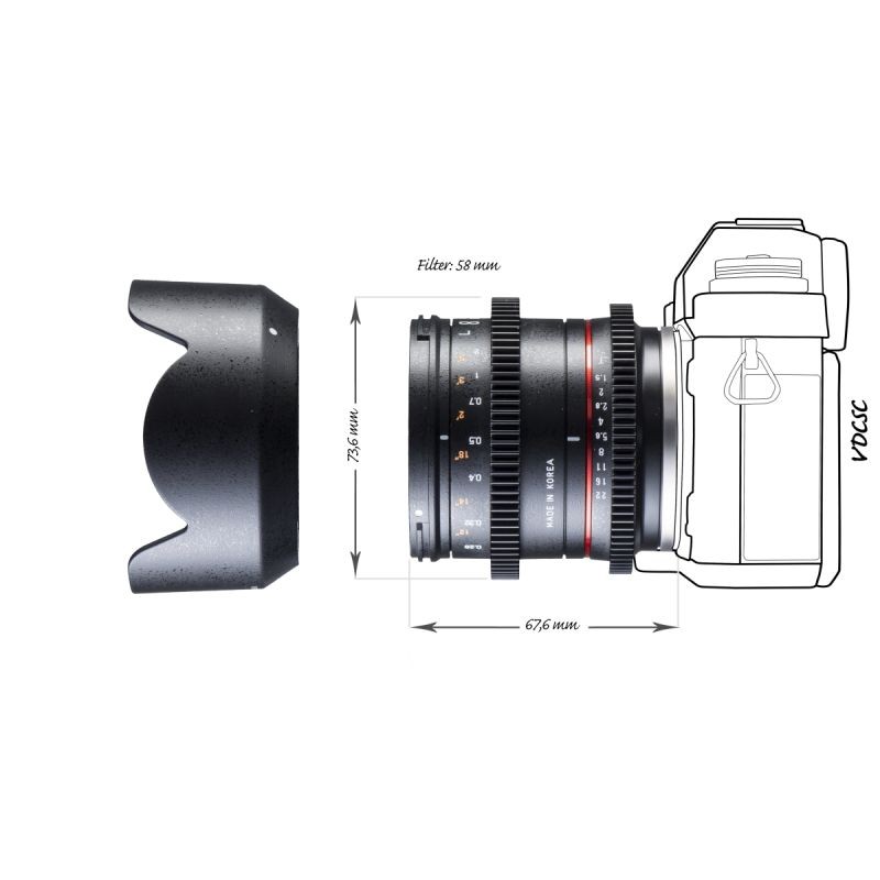 Walimex Pro 21138 21 mm f/1.5 laajakulmaobjektiivi Sony E-kennoille