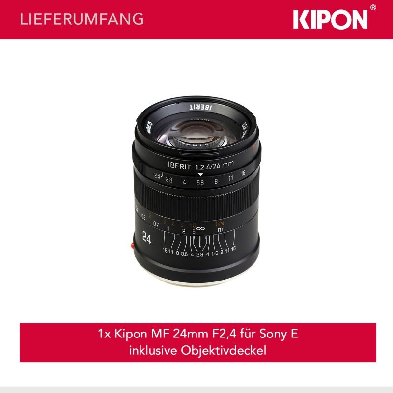Kipon Iberit 24 mm f/2,4 objektiivi Sony E -kennoille