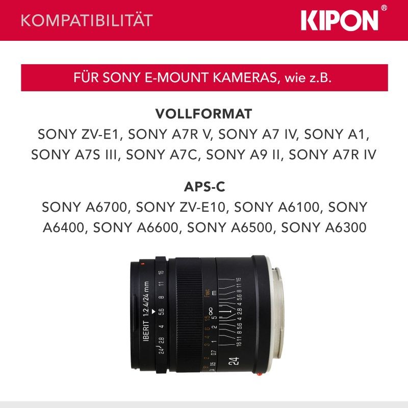 Kipon Iberit 24 mm f/2,4 objektiivi Sony E -kennoille