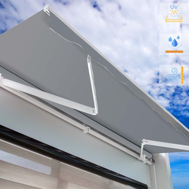 Toboli varsimarkiisi 2,5 x 2 m antrasiitti, seinäkiinnitys, UV-suoja