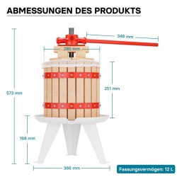 Hedelmäpuristinsetti 12 l pyökki 7 l hedelmämylly ja puristusliina