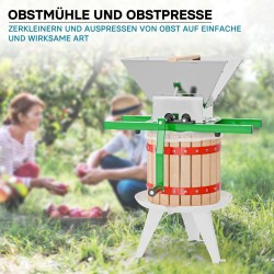 Hedelmäpuristinsetti 12 l pyökki, 7 l hedelmämylly ja puristusliina