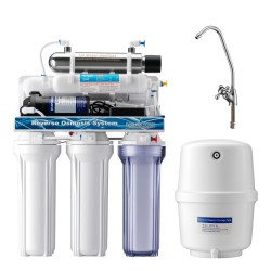 Naturewater 6 vaiheinen käänösmoosijärjestelmä 180 l vrk UV puhdistin ja paineenkohotuspumppu