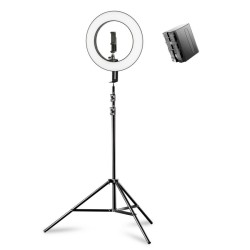 Walimex pro LED rengasvalosetti 380 Bi Color 23 W 38 cm jalusta ja akku