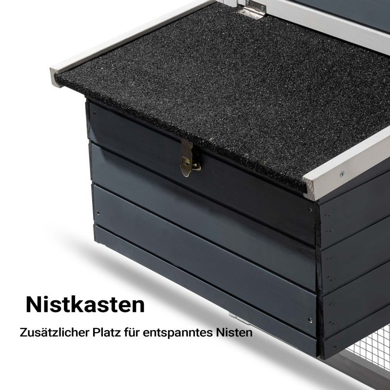 Kanala 1520 x 520 x 920 mm, harmaa-valkoinen, kuusi, ulkoilualue, pesälaatikko, sinkitty lantaljastinlaatikko