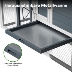 Kanala 1520 x 520 x 920 mm, harmaa-valkoinen, kuusi, ulkoilualue, pesälaatikko, sinkitty lantaljastinlaatikko