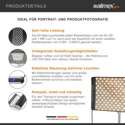 Walimex pro Flex LED 500 Bi-Color 50 W LED-valomattosetti softboxilla