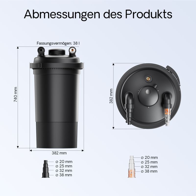 SunSun CPF-500 painesuodatin 10 000 l/h, 18 W UVC-selkeytin, lammille 30 000 l
