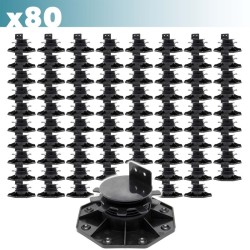 XPOtool Säädettävät terassitukijalat 80 kpl, 33–64 mm, 2700 kg, musta
