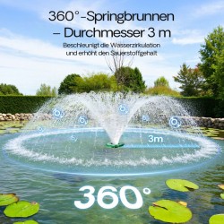 SunSun COP-10000 Kelluva suihkulähde 20 000 l/h, 90 W, 1 m vesipatsas, 3 m halkaisija, siiviläsuodatin
