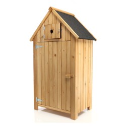 Kapea puuvarasto kuusipuusta bitumikatolla 770x540x1370 mm, ruskea