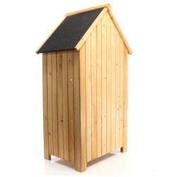 Kapea puuvarasto kuusipuusta bitumikatolla 770x540x1370 mm, ruskea