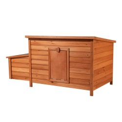 Puinen kanala 1360 x 740 x 700 mm, punaruskea, pesälaatikolla ja sinkityllä lantalavalla