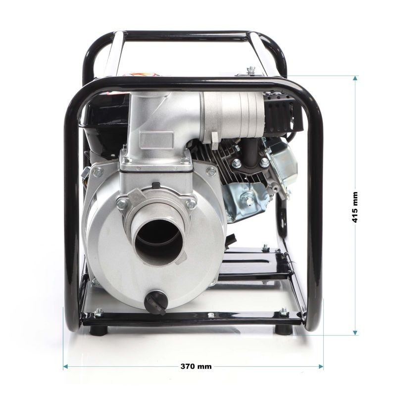 Bensiinikäyttöinen likavesipumppu 4 kW 48 000 l/h, 28 m nostokorkeus, 80 mm liitäntä, 4-tahtinen moottori