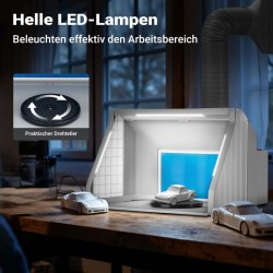 Airbrush-imujärjestelmä 9 m³/min, LED-valaistus ja säädettävä teho, harmaa