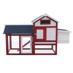 Kanala 1520 x 520 x 920 mm, punavalkoinen, kuusipuu, ulkoilualue ja pesälaatikko