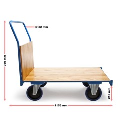 Alustavaunu 600 kg, 100 x 60 cm, kokumipyörät ja jarru