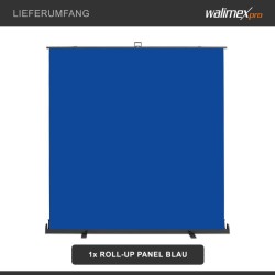Walimex pro rullattava taustaseinä sininen 210 x 220 cm kuljetuslaatikolla