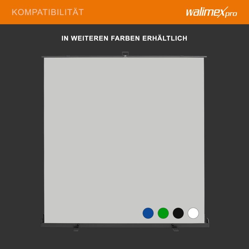 Walimex pro rullattava taustaseinä sininen 210 x 220 cm, kuljetuslaatikolla