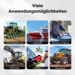 Diesel- ja lämmitysöljypumppu 230 V 550 W 20-60 l/min, automaattinen täyttöpistooli ja mittari