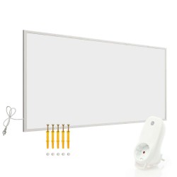 Infrapunapaneeli 850 W WLAN termostaatilla valkoinen 1220 x 770 x 15 mm