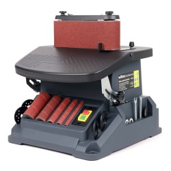 Yhdistelmähiomakone 500 W spindeli ja hihnahiomakone 45 kallistettava pöytä 5 hiomaholkkia 2000 min