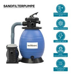 XPOtool Hiekkasuodatinjärjestelmä 250 W, 26 l säiliö ja itseimevä pumppu 10 000 l/h