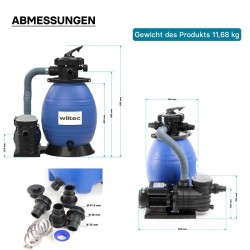 XPOtool Hiekkasuodatinjärjestelmä 250 W, 26 l säiliö ja itseimevä pumppu 10 000 l/h