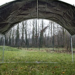 Fudajo XXL-ulkohäkkisetti 2 x 3 x 2 m aurinkokatoksella, sinkitty teräs, hopea