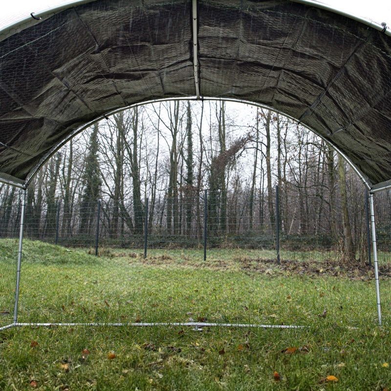 Fudajo XXL-ulkohäkkisetti 2 x 3 x 2 m aurinkokatoksella, sinkitty teräs, hopea
