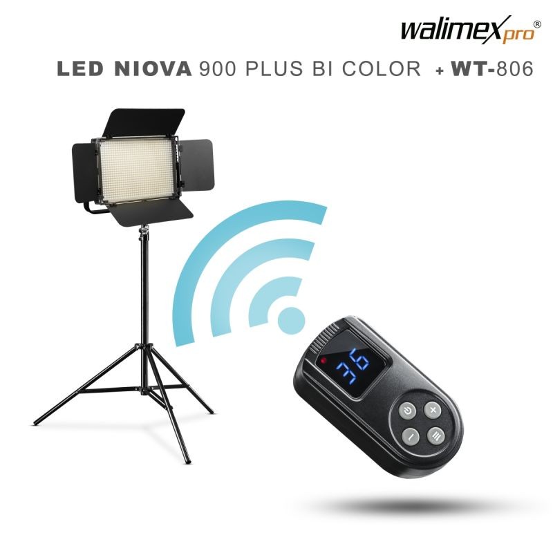 Walimex pro Niova 900 Plus Bi Color dimmattava LED-paneelivalaisin ja WT-806 jalusta -setti