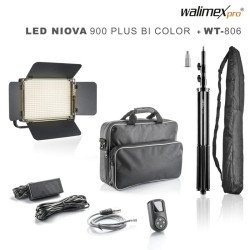Walimex pro Niova 900 Plus Bi Color dimmattava LED-paneelivalaisin ja WT-806 jalusta -setti