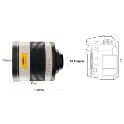 Walimex pro 800mm f/8,0 peiliobjektiivi Canon R -kameroille, täyskenno/APS-C