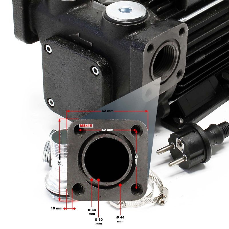 Diesel- ja lämmitysöljypumppu 230V 750W 100l/min, itseimevä, 3 m imukorkeus, takaiskuventtiili