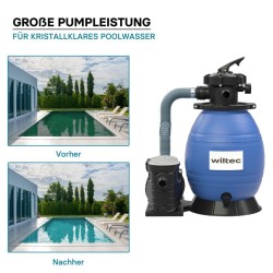 Hiekkasuodatinjärjestelmä uima-altaalle 370 W, 26 l suodatinsäiliö ja itseimevä pumppu 13 200 l/h