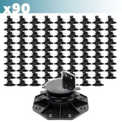 XPOtool Säädettävät terassijalat 90 kpl, 33-64 mm, 2700 kg, musta