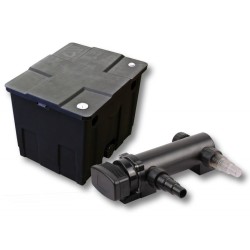 SunSun lampisuodatinpaketti CBF-350 läpivirtaussuodatin 12000 l ja CUV-318 UV-C-puhdistin 18 W