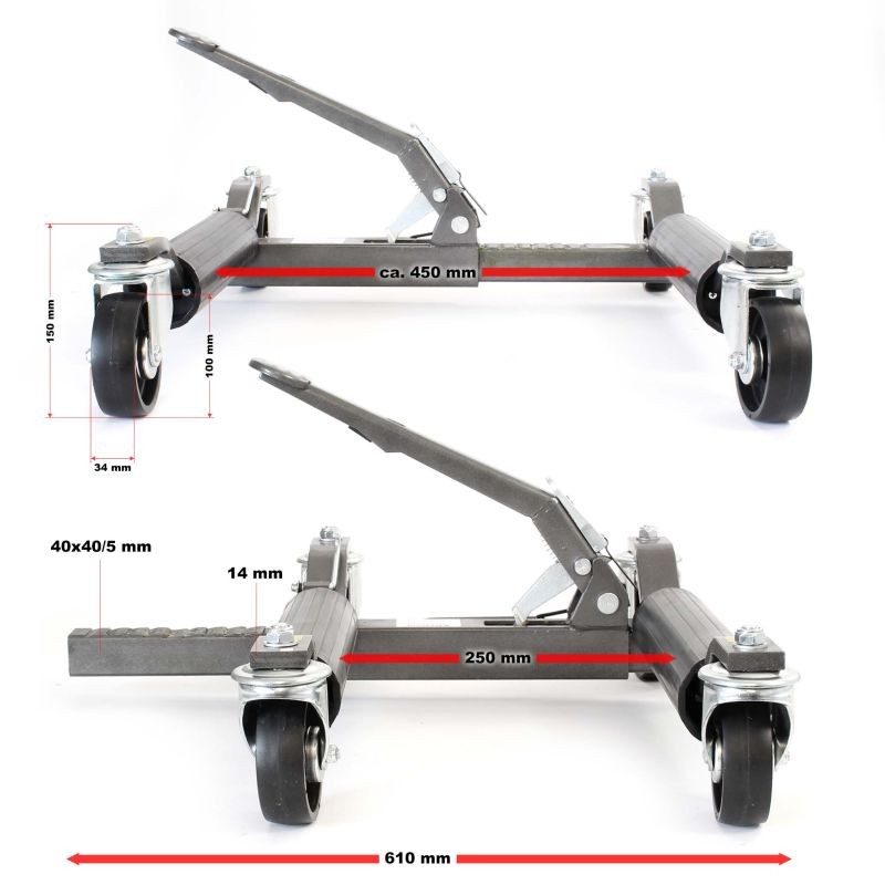 XPOtool Auton siirtotelineet 2 kpl, 566 kg/kpl, max 30 cm rengasleveys