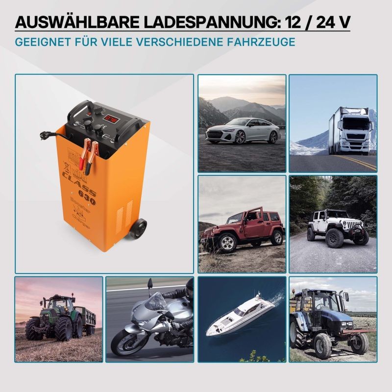 Akkulaturi ja käynnistyslaite Boost 630 12 V 24 V 90 A 50-800 Ah