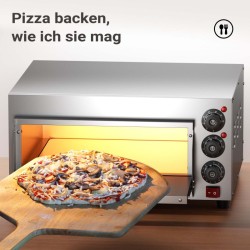 Sähköinen pizzauuni 2000 W kordierittikivellä ruostumaton teräs