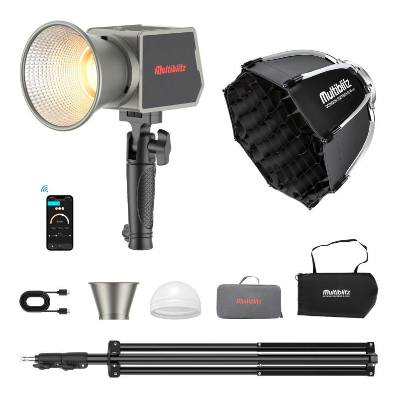 Multiblitz MB-PL LED 60B studiosetti, FT-8051-jalusta ja Octagon-softbox 40 cm