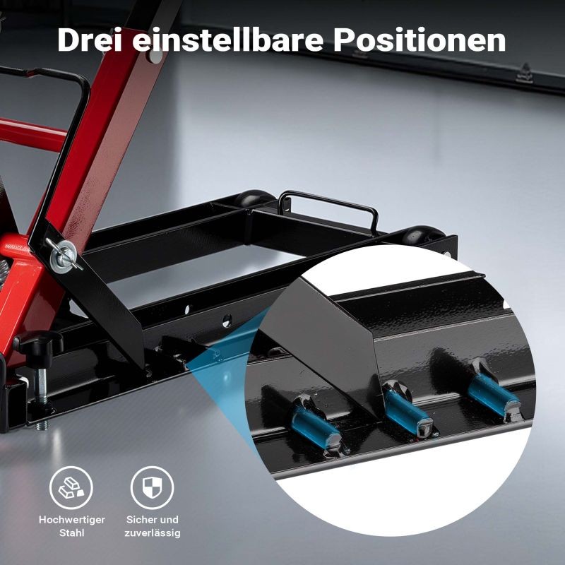 Hydraulinen 3-in-1 nostin moottoripyörille, mönkijöille ja ruohonleikkureille, 300 kg, 53 cm