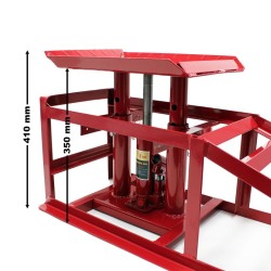 Hydrauliset nostorampit 2 kpl 2000 kg kpl korkeussäätö 30 cm punainen
