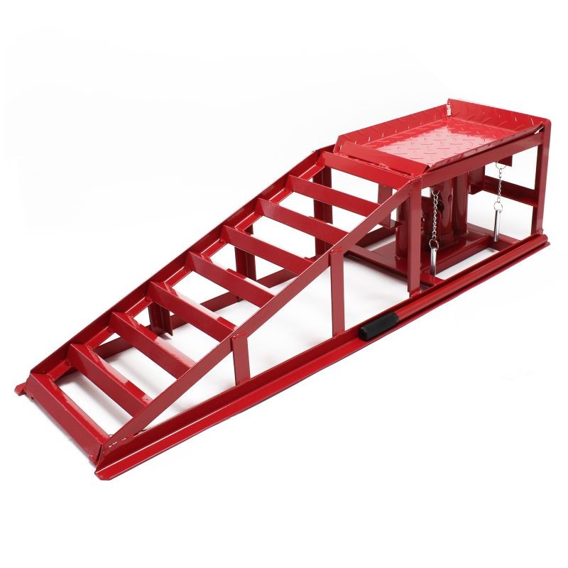 Hydrauliset nostorampit 2 kpl, 2000 kg/kpl, korkeussäätö 30 cm, punainen