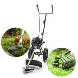 2 in 1 Polttomoottorikäyttöinen raivaaja ja trimmeri 1 9 kW pyörillä 52 cm musta
