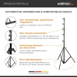 Walimex pro AIR Jumbo 600 valojalka 609 cm, 22,5 kg kantavuus, ilmapuskuri, alumiini