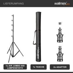 Walimex pro AIR Jumbo 600 valojalka 609 cm, 22,5 kg kantavuus, ilmapuskuri, alumiini