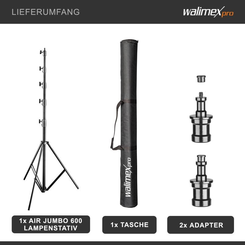 Walimex pro AIR Jumbo 600 valojalka 609 cm, 22,5 kg kantavuus, ilmapuskuri, alumiini